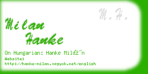 milan hanke business card